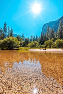 Mirror lake is the perfect place to cool off in Yosemite. California