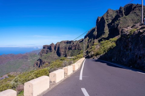 Roads on the cliffs of the mountain municipality of Masca in the north of Tenerife