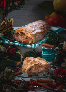 Homemade apple strudel