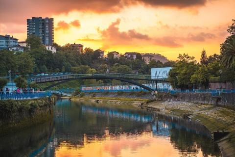 Sunset in the town of Errenteria