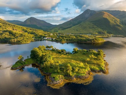 Aerial view of the island of Eilean Munde