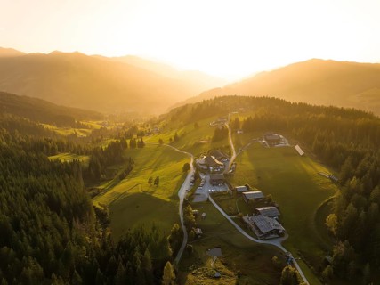 Naturhotel Edelweiss at sunset in the mountains