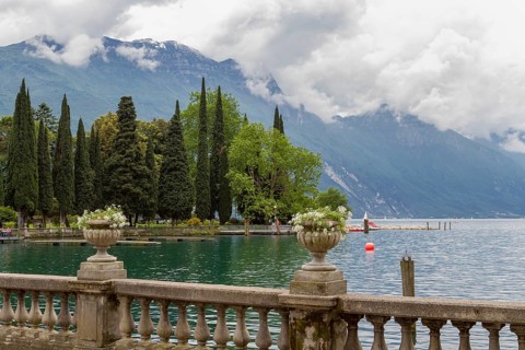 Promenade of Riva del Garda in the north of Lake Garda