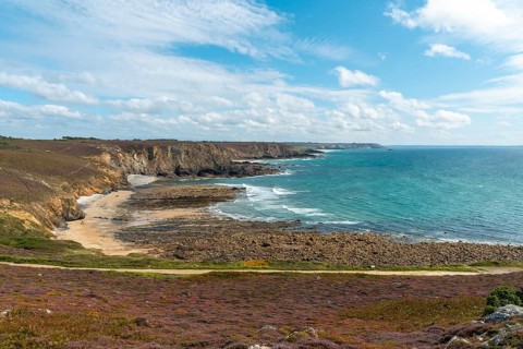The stunning coastline at Le Chateau de Dinan on the Crozon Peninsula in French Brittany