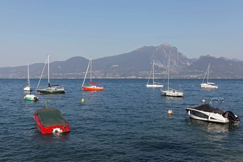 Parked boats on Lake Garda