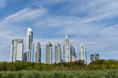Skyline of Puerto Madero with Alvear Tower