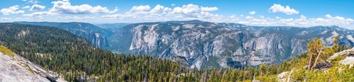Panoramic from Taft point where you can see all Yosemite and the great captain. California