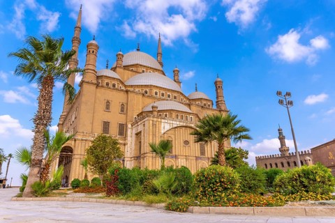 The impressive Alabaster Mosque in the city of Cairo