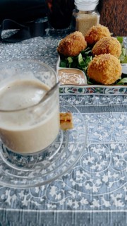 Potato croquettes and a cup of masala chai