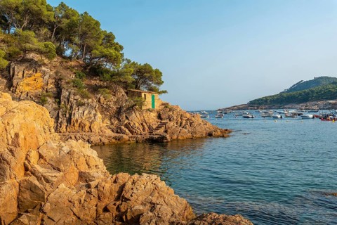 Beautiful Tamariu coast on a summer afternoon in the town of Palafrugell. Girona