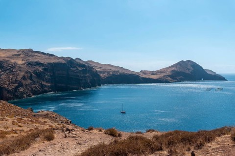 View of Baia D'Abra and Ponta de Sao Lourenco beach