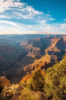 Panoramic at Sunset at the Pima Point of Grand Canyon and Rio Colorado in the background. Arizona