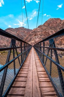 The beautiful bridge that crosses the Colorado River at the end of the South Kaibab Trailhead trek. Grand canyon