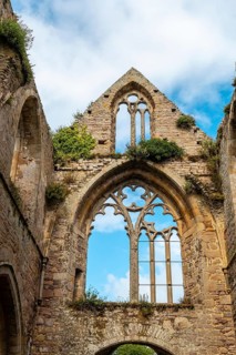 Ruins of the church of Abbaye de Beauport in the village of Paimpol