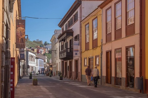 Alley with typical houses in the pedestrian zone