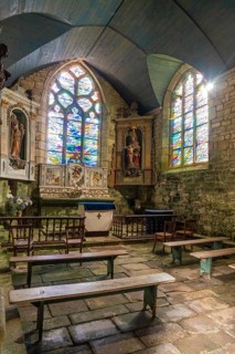 Interior of the church of the medieval village of Locronan