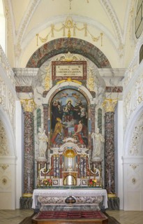 Altar of the Baroque church in Marienberg Abbey