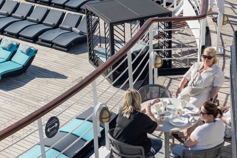 Tea Time on the Lido Deck of the cruise ship Vasco da Gama