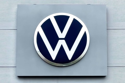 Logo of listed car manufacturer traded on DAX stock exchange Volkswagen AG Car brand VW