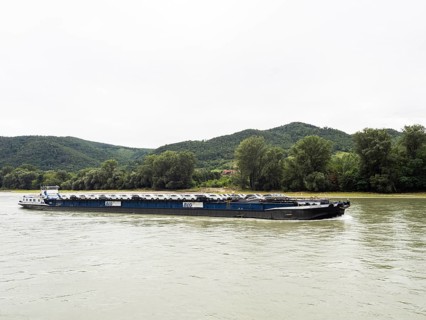 Cargo ship on the Danube