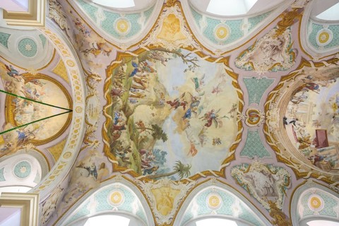 Baroque Collegiate Church with ceiling painting Founding Legend Gargano by Christian Wink