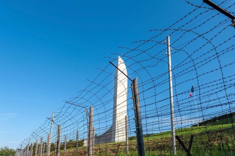 Barbed wire enclosure around the former concentration camp Natzweiler-Struthof