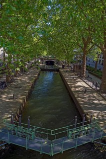 View of the Canal Saint-Martin with locks