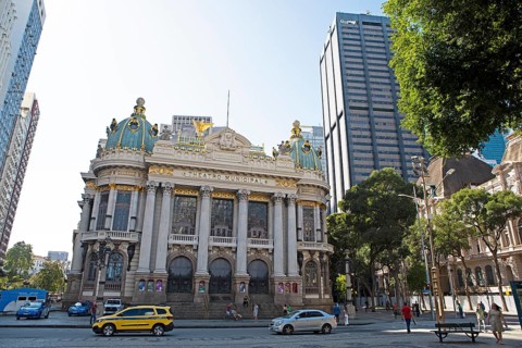 Theatro Municipal or Municipal Theatre at Praca Floriano or Cinelandia
