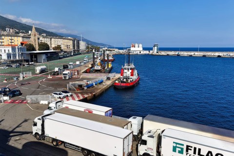 Truck in the ferry port of Bastia