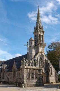 Late Gothic parish church of Notre-Dame. The church is part of the Cultural Heritage of France and the Calvary is classified as a Monument historique. Confort-Meilars