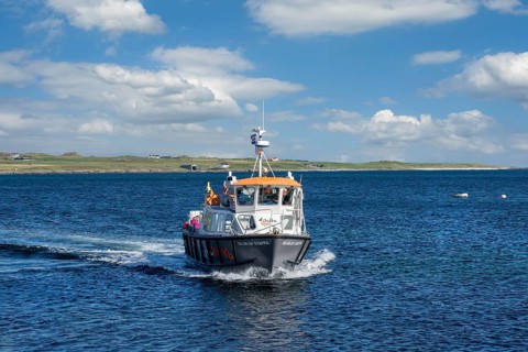 The motor vessel Ullin of Staffa regularly takes tourists from Fionnphort to the Hebridean island of Staffa