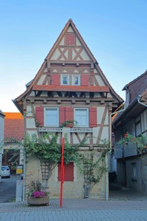 Narrow half-timbered house