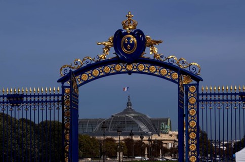 Entrance gate decorated with gold