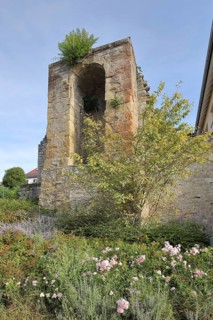 Historic woman's tower as part of the town wall