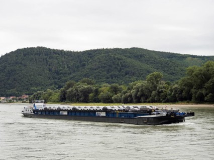 Cargo ship on the Danube