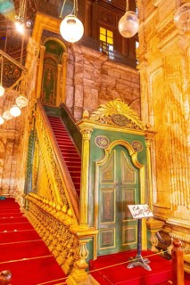 Beautiful decorated interior of the Alabaster Mosque in the city of Cairo in the Egyptian capital. Africa