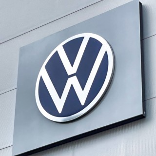 Logo of listed car manufacturer traded on DAX stock exchange Volkswagen AG Car brand VW