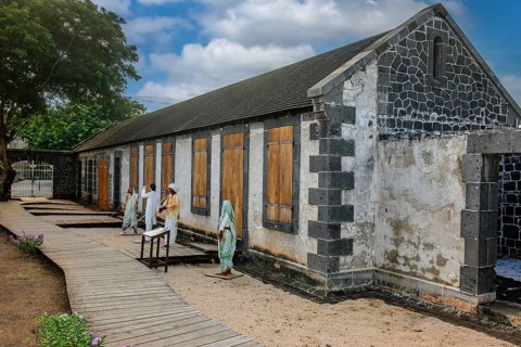 View of grounds Exterior open space beyond historic accommodation slave houses reception camp present day slave museum museum about slavery historic arrival site for accommodation reception camp inter...