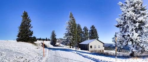 Mountain rescue in a winter landscape on the Kandel