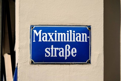 Street sign Maximilianstrasse