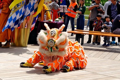 Chinese dragon at the Vesak festival of the Thai community in the Westpark