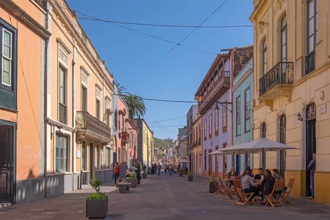 Alley with typical houses in the pedestrian zone
