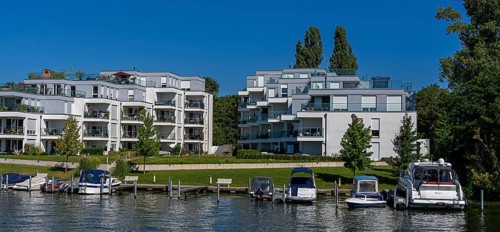 Old villas and new apartment buildings