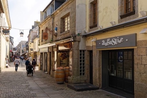 Shops and residences in the old town of Concarneau