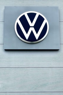 Logo of listed car manufacturer traded on DAX stock exchange Volkswagen AG Car brand VW