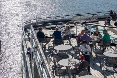 Tea Time on the Lido Deck of the cruise ship Vasco da Gama