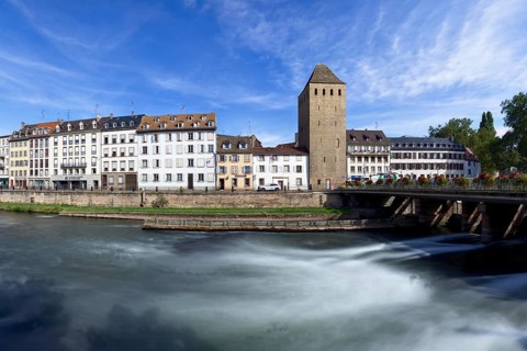 Long exposure of Quai Turckheim and Canal du Faux-Rempart in Strasbourg