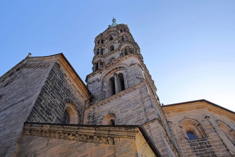 UNESCO Romanesque Bamberg Cathedral St. Peter and St. George and view upwards
