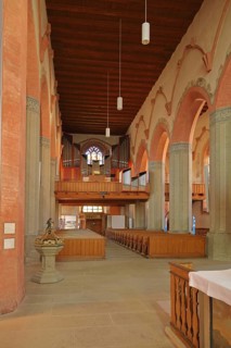 Interior view of the Romanesque Regiswindis Church