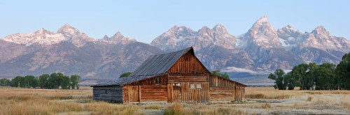 T. A. Moulton Barn in front of the Teton Range